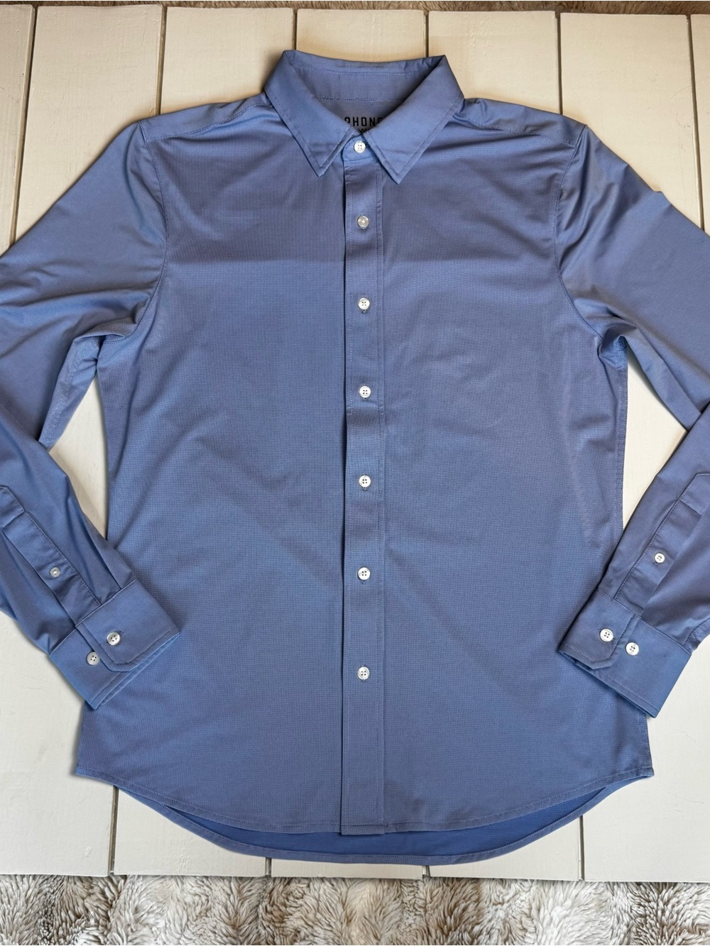 Rhone Men's Blue Commuter Dress Shirt - Classic Button-Down